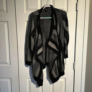 BCBGMaxAzria Black and White Striped Cardigan